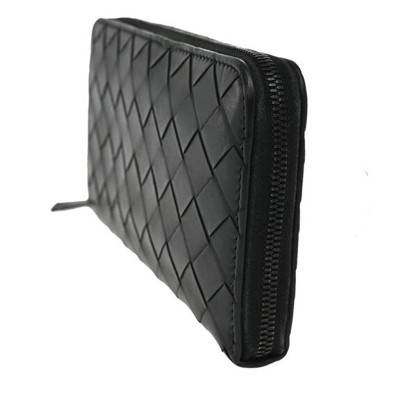 BOTTEGA VENETA Intrecciato Long Zipper Around Wallet Leather Black 65FC117 - Picture 13 of 13